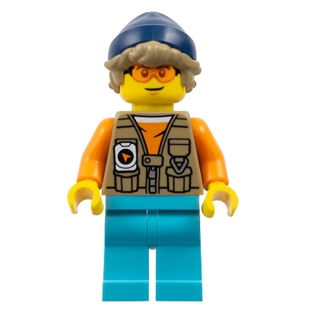 LEGO Minifigure - Male, Arctic Explorer, Vest over Orange Shirt, Beanie, Glasses (2025) [CITY]