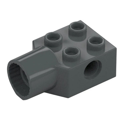 LEGO Technic, Brick Modified 2 x 2 with Pin Hole and Rotation Joint Socket, Dark Grey [48169] 6278974