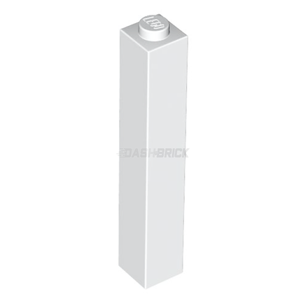 LEGO Brick 1 x 1 x 5, Solid Stud, White [2453b] 245301