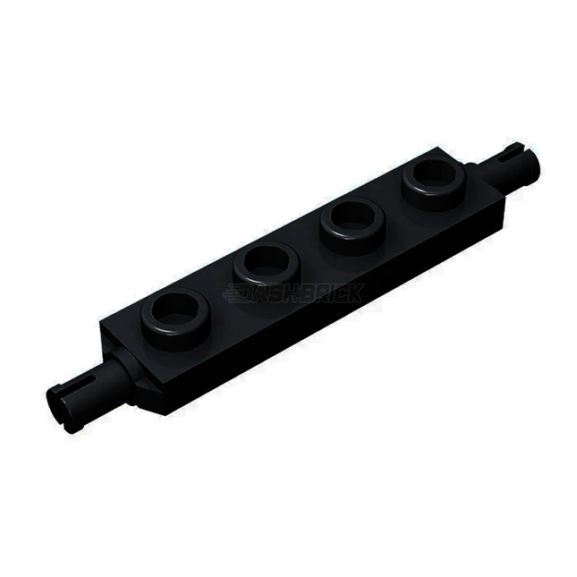 LEGO Plate, Modified 1 x 4 with Wheels Holder, Black [2926] 6338416