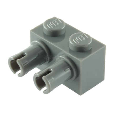 LEGO Technic, Brick, Modified 1 x 2 with Pins, Dark Grey [30526] 4210697