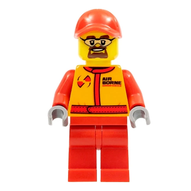 LEGO Minifigure - Male, Mechanic - Air Borne Race Suit, Cap (2013) [CITY]