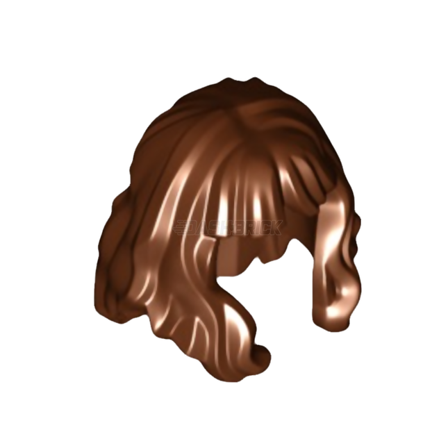 LEGO Minifigure Part - Hair Mid-Length and Wavy with Bangs, Reddish Brown [37697]