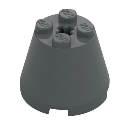LEGO Cone 3 x 3 x 2 with Axle Hole, Dark Grey [6233] 6201630