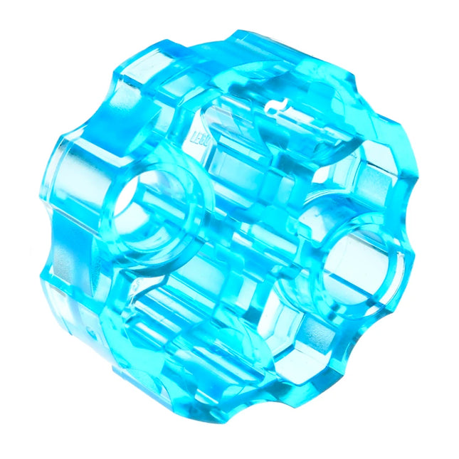 LEGO Technic, Axle Connector Block Round with 2 Pin Holes, 3 Axle Holes, Trans-Light Blue [98585] 6503210