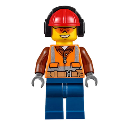 LEGO Minifigure - Male, Construction Worker, Helmet, Ear Protectors Safety Glasses (2015) [CITY] cty0527