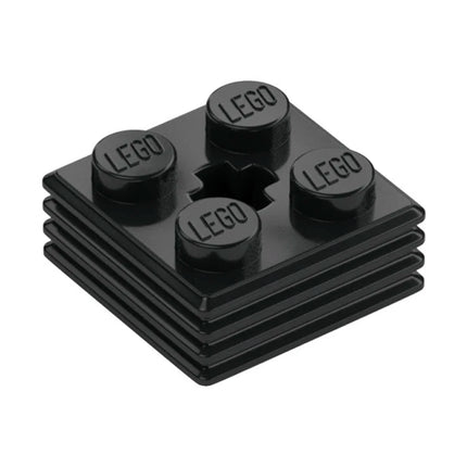 LEGO Brick, Modified 2 x 2 x 2/3 Ribbed with Axle Hole, Black [71752] 6325254