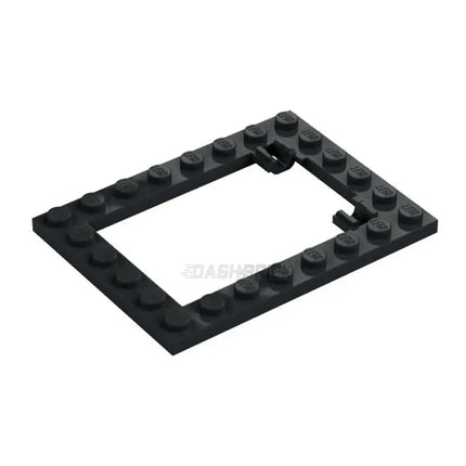 LEGO Plate, Modified 6 x 8 Trap Door Frame Horizontal, Black [92107] 3004126
