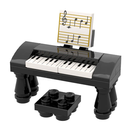 LEGO "Keyboard Piano" - Stand and Stool, Black [MiniMOC]