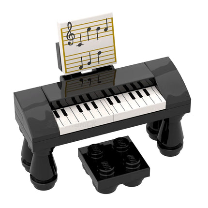 LEGO "Keyboard Piano" - Stand and Stool, Black [MiniMOC]