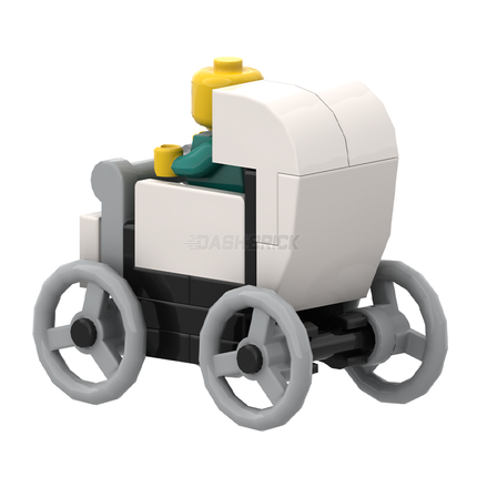 LEGO "Baby Bassinet Pram" - Buggy/Pushchair, Black/White [MiniMOC]