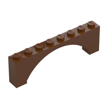 LEGO Brick, Arch 1 x 8 x 2, Reddish Brown [16577] 6174242, 6313665