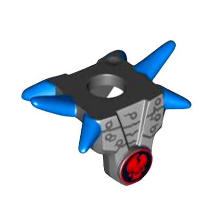 LEGO Minifigure Part - Minifigure Armor Breastplate with Shoulder Spikes Blue and Red Cracked Skull in Circle [93056pb02] 4614487