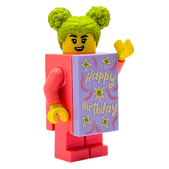 LEGO Minifigure - Coral Brick Costume Girl, Happy Birthday [BAM] Limited Release