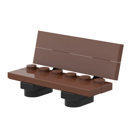 LEGO "Park Bench Seat" - Garden Chair, Reddish Brown [MiniMOC]