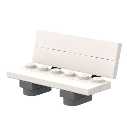 LEGO "Park Bench Seat" - Garden Chair, White [MiniMOC]