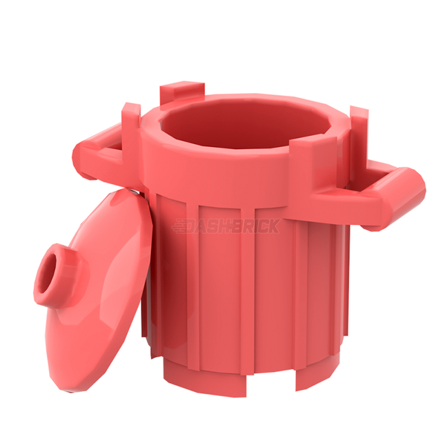 LEGO Container, Trash Can with 4 Cover Holders, Coral [92926]