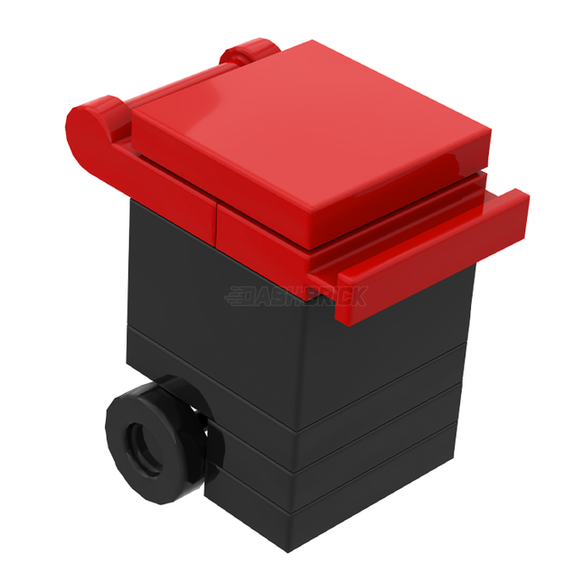 LEGO "Wheelie bin" - Red, Rubbish/Garbage Bin [MiniMOC]