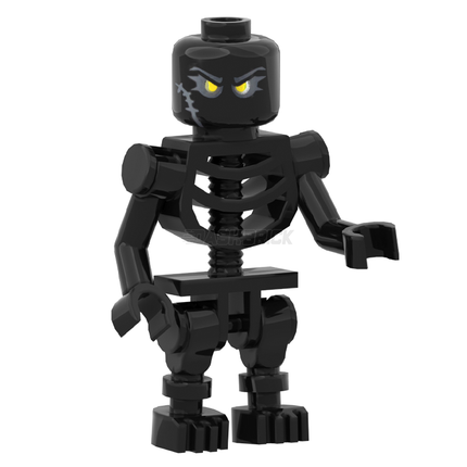 LEGO Minifigure - Skeleton, Black Bones, Yellow Eyes, Scar [DASHBRICK EXCLUSIVE]