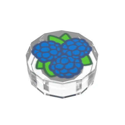 LEGO Minifigure Food - Blue Blackberries, Leaves, Tile, Round 1 x 1  [98138pb458] 6537807