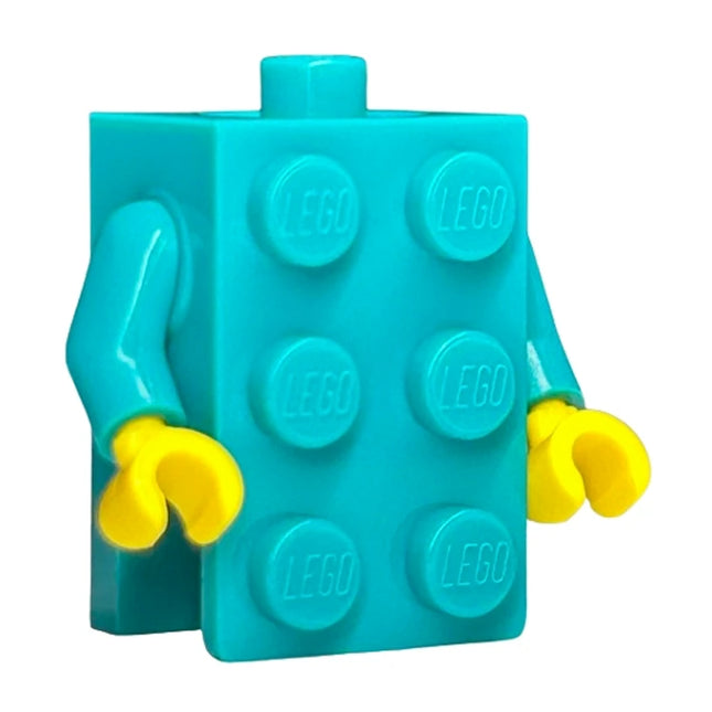 LEGO Minifigure Part - Torso, 2 x 3 Brick Costume, Dark Turquoise [37191c05]