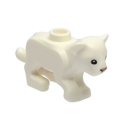 LEGO Minifigure Animal - Cat, Baby Cub with Black Eyes and Nougat Nose, White [77307pb02] 6341536