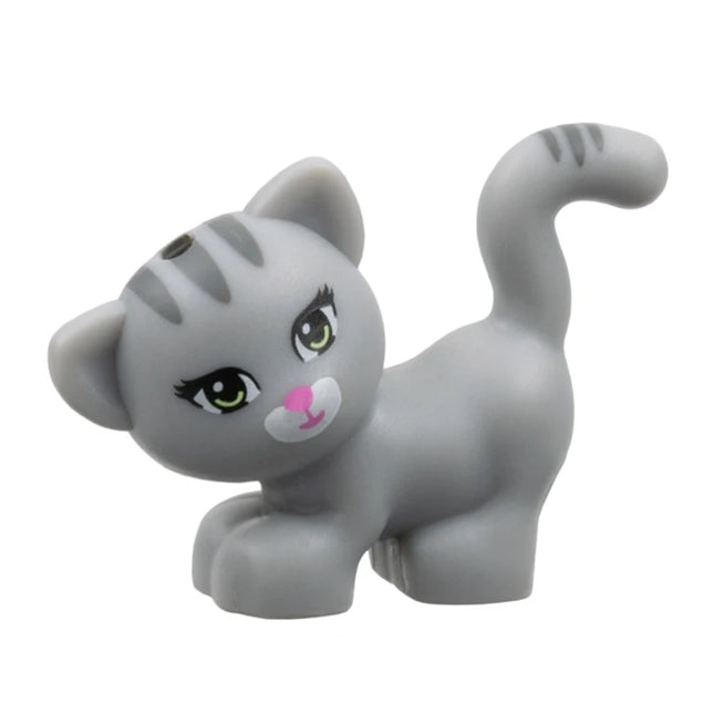 LEGO Minifigure Animal - Cat, "Maxie", Standing and Looking Left, Light Grey [93089pb01]