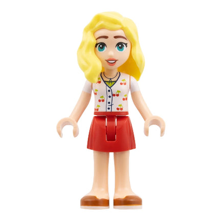 LEGO Minifigure - Friends Matilde - White Top with Cherries, Red Skirt, Dark Orange Shoes [FRIENDS]
