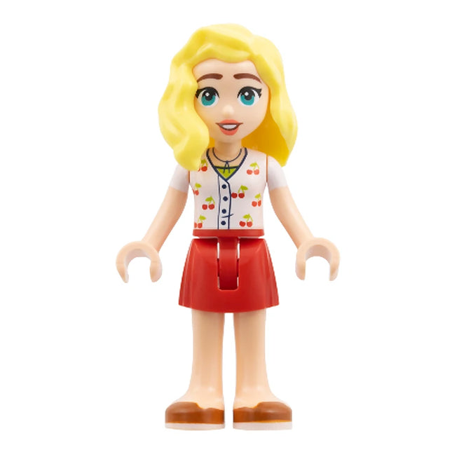 LEGO Minifigure - Friends Matilde - White Top with Cherries, Red Skirt, Dark Orange Shoes [FRIENDS]