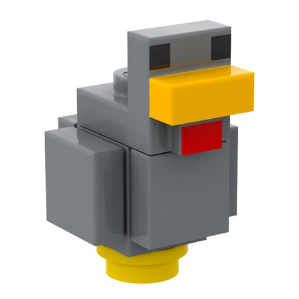 LEGO Minifigure - Chicken, Micro, Brick-built, Dark Grey (2018) [MINECRAFT]