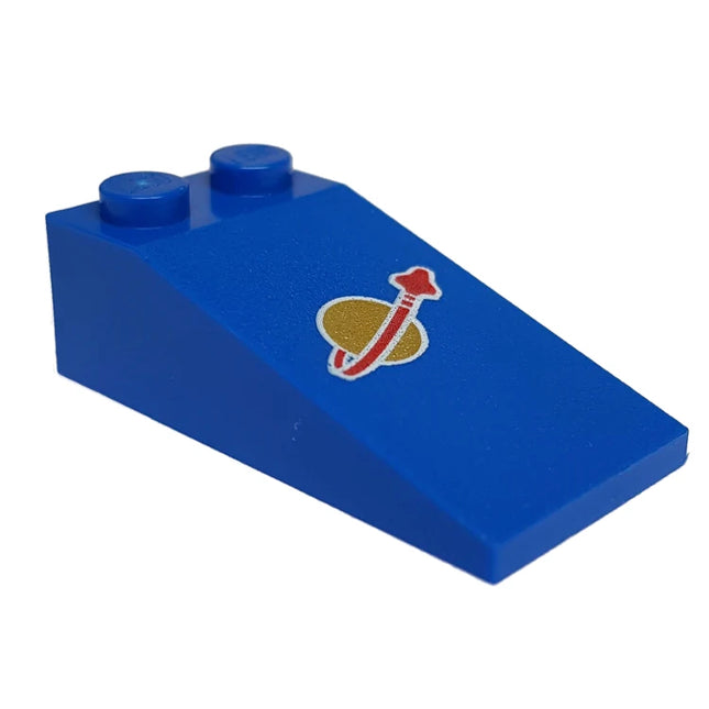 LEGO Slope 18, Roof, 4 x 2, Classic Space Logo, Blue [30363pb021] 6078302, 6254680