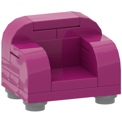LEGO "Comfortable Lounge Chair" - Small Armchair, Magenta [MiniMOC]