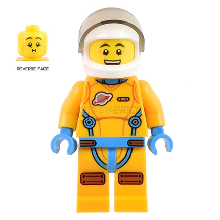 LEGO Minifigure - Lunar Research Astronaut, Male, Orange Suit, White Helmet, (Lieutenant Jamie) [CITY]