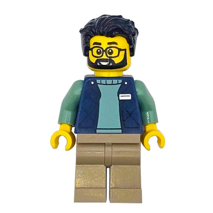 LEGO Minifigure - Male, Delivery Worker, Bodywarmer over Sand Green Sweater (2026) [CITY]