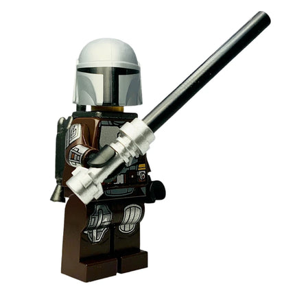 LEGO Minifigure - The Mandalorian/Din Djarin/'Mando' - Silver Beskar Armor, Jet Pack, Printed Head (2022) [STAR WARS]
