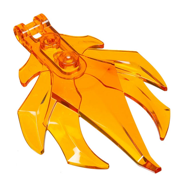 LEGO Plant Leaves Angular, Bar Handle on End, 7 Spikes, Trans-Orange [7727] 6584976