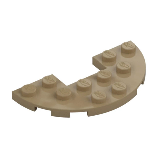 LEGO Plate, Round Half 3 x 6 with 1 x 2 Cutout, Dark Tan [18646] 6096108