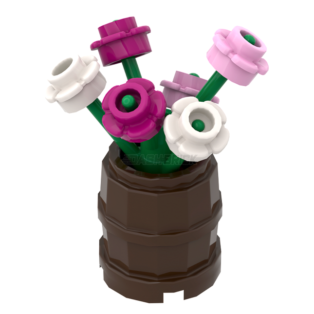 LEGO "Flower Barrel" Pink, White, Magenta [MiniMOC]