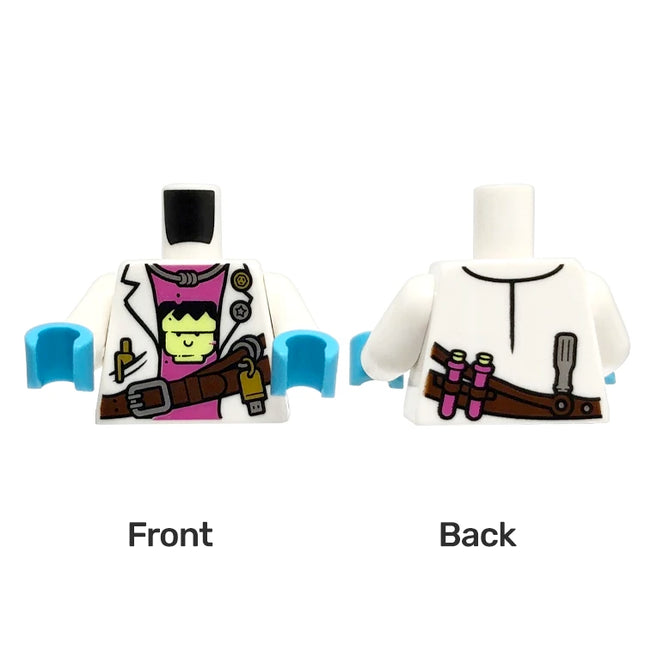 LEGO Minifigure Part - Torso, Lab Coat over Dark Pink Undershirt with Frankenstein's Monster Design [973pb3623c01]