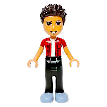 LEGO Minifigure - Friends River - Sand Blue Shoes, Black Jeans, Red Checkered Shirt [FRIENDS]