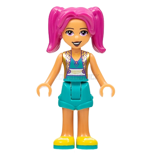 LEGO Minifigure - Friends Camila - Turquoise Shorts, Gold Vest, Yellow Shoes [FRIENDS]