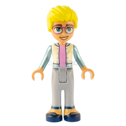 LEGO Minifigure - Friends Olly - White Jacket with Metallic Light Blue Sleeves, Gray Trousers, Dark Blue Shoes [FRIENDS]