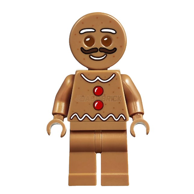 LEGO Minifigure - Gingerbread Man - Moustache (2019) [HOLIDAY]