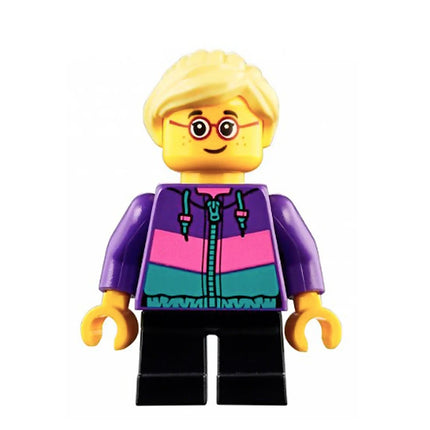 LEGO Minifigure - Child - Girl, Jacket, Ponytail, Glasses, Freckles (2018) [CITY]