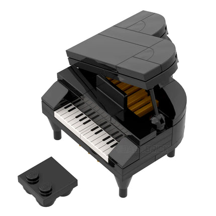 LEGO "Grand Piano" - Black, Adjustable Lid, Chair [MiniMOC]