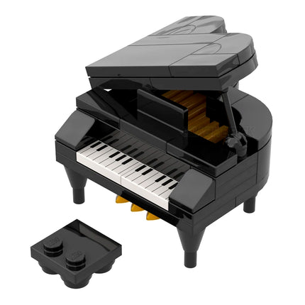 LEGO "Grand Piano" - Black, Adjustable Lid, Chair [MiniMOC]
