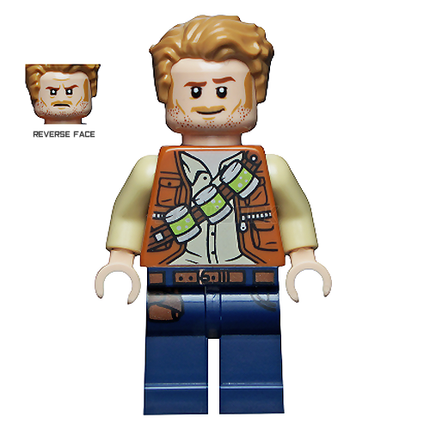 LEGO Minifigure - Owen Grady - Lime Canisters [JURASSIC WORLD]