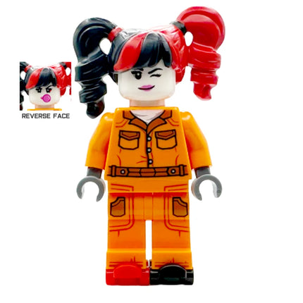 LEGO Minifigure - Harley Quinn - Prison Jumpsuit, Side Pockets, Pigtails, Roller Skates (2025) [DC COMICS]