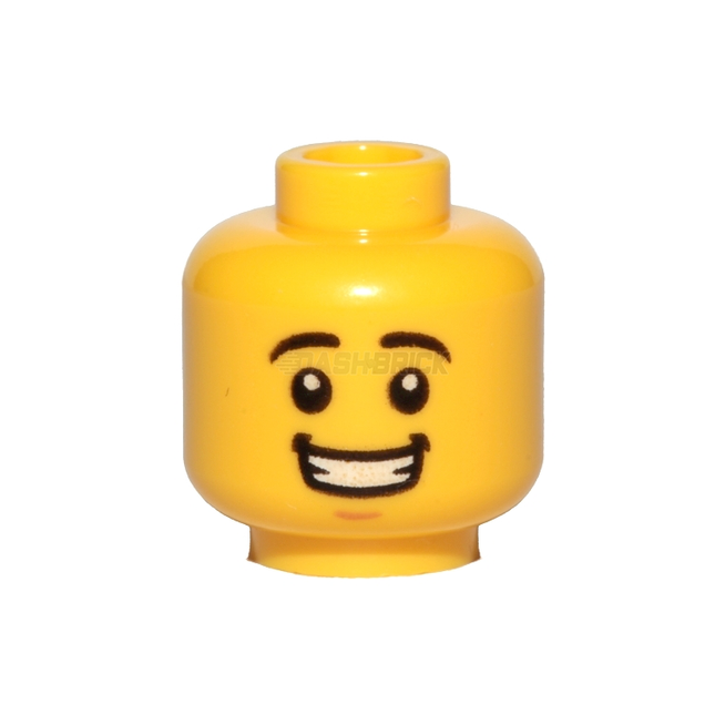 LEGO Minifigure Part - Head, Open Mouth Smile, Chin Dimple, Yellow [3626cpb1569]