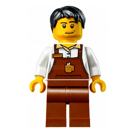 LEGO Minifigure - Male, Christmas Train Ride Barista, Coffee/Cafe Worker (2017) [CITY]